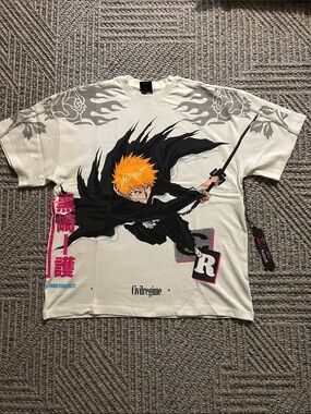 Civil Regime Men’s Cotton Tee Bleach “Ichigo” graphic Oversized Medium
